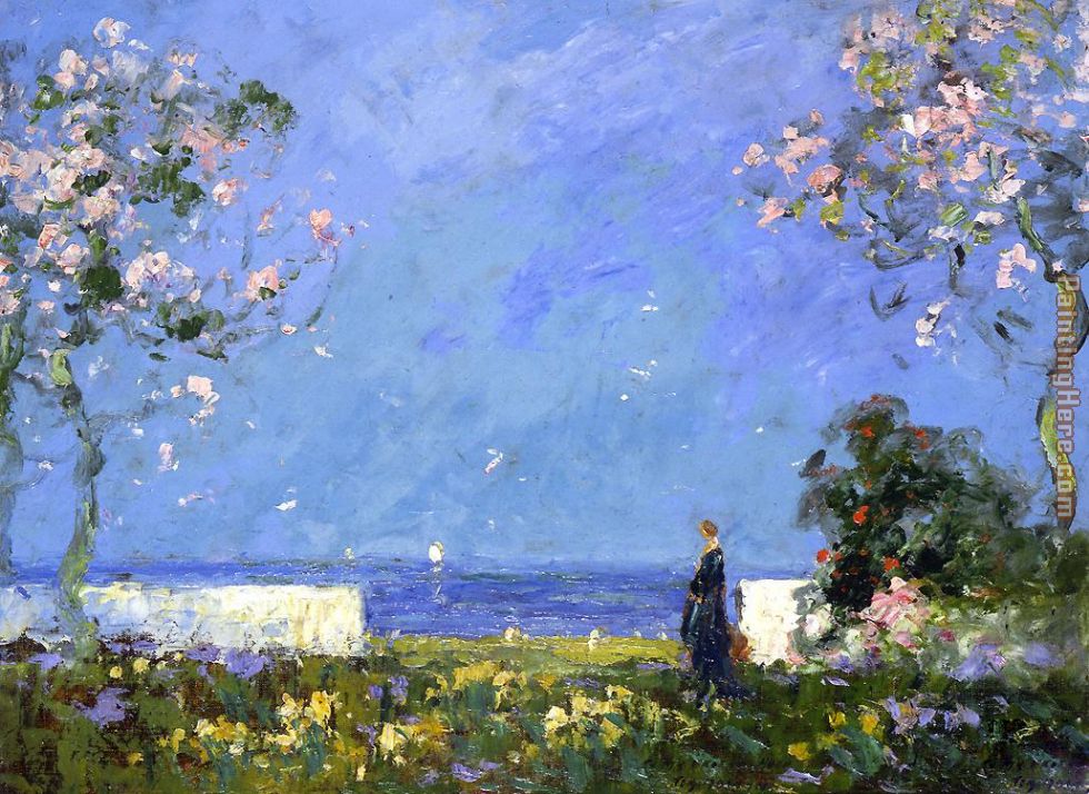 Garden Terrace painting - Tom Mostyn Garden Terrace art painting